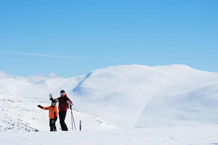 Inverno, montanha sueca, Hemavan, montanhas de reais, montanhas de suecas, neve, montanha