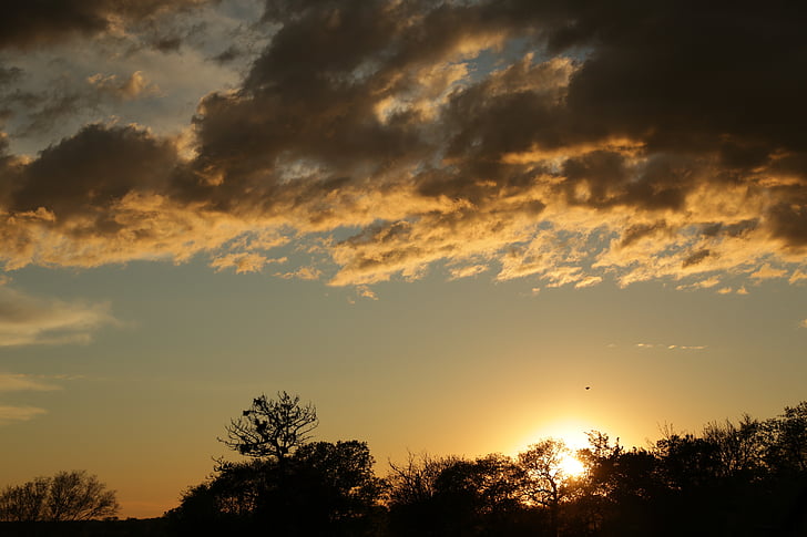 Sunset, Sky, skyer, lys, sollys, udendørs, aften