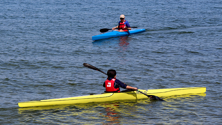 olahraga, penggemar kano, canoeist, Danau, air, kilauan, Danau constance