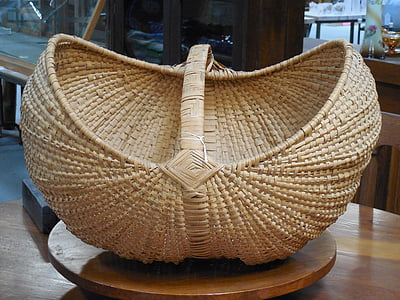 wicker, basket, natural, design, table, home, brown