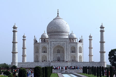 taj mahal, da UNESCO, Maravilha do mundo, mármore branco, Monumento, Memorial, arquitetura
