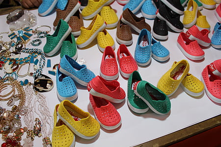 giày dép, sự đa dạng, màu sắc, trẻ em