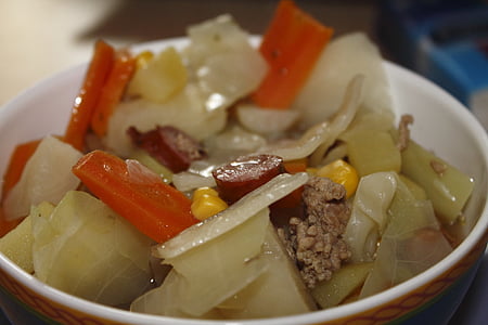 white cabbage, stew, cook, eat, food, lunch, delicious