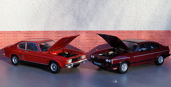 model car, ford, capri, model, diorama, auto, oldtimer