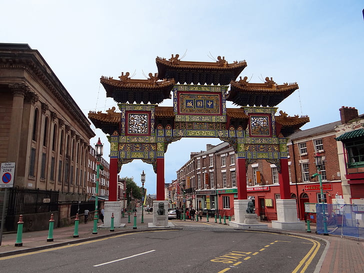 kiina, tavoite, Chinatown, Liverpool, Englanti