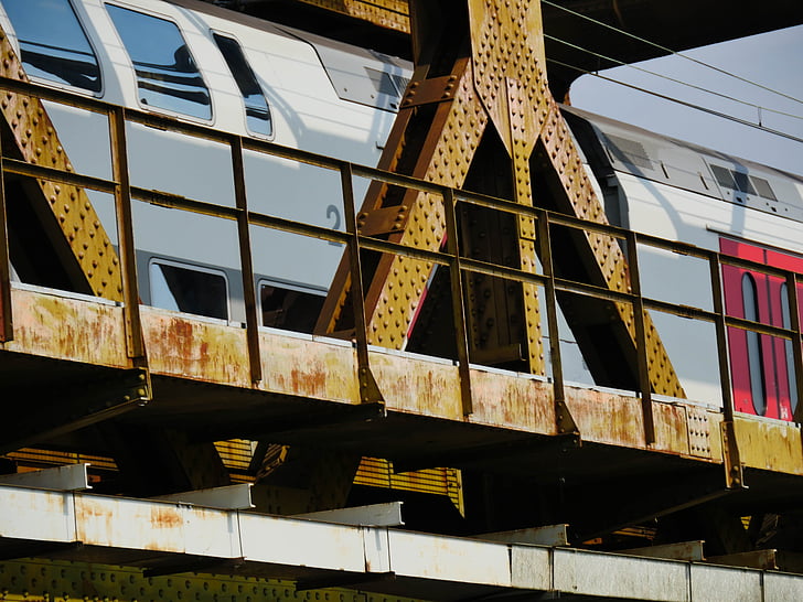 Jembatan, kereta api, perjalanan, sncb, Mons, Antar-Jemput, baja