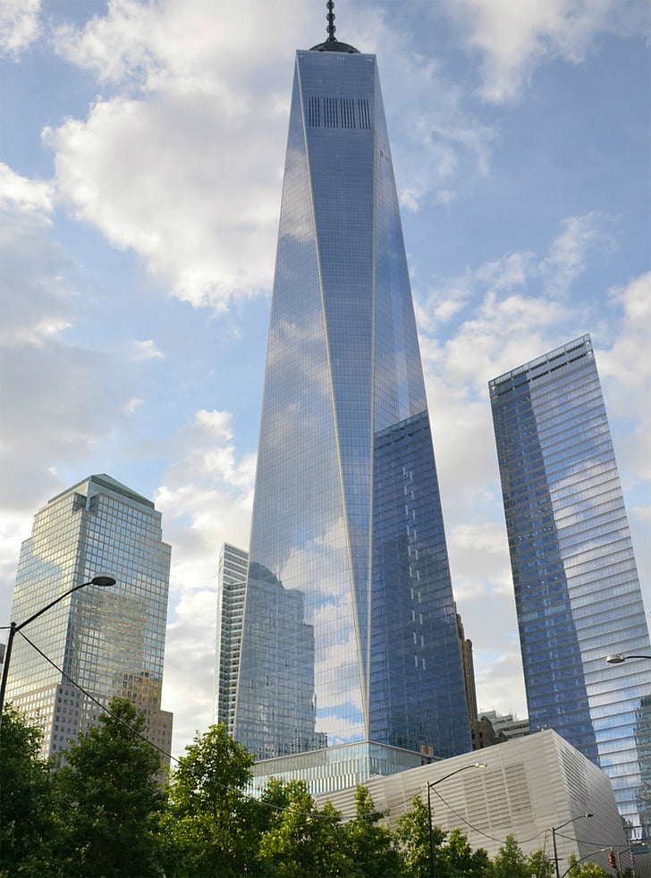 woord handelscentrum, New york, het platform, Manhattan, wolkenkrabber, toren, hoog - hoog