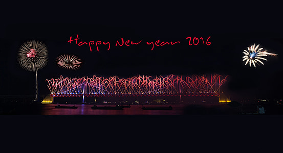 byeongsinnyeon, 2016, new year greeting, flame, festival, night view, the night sky