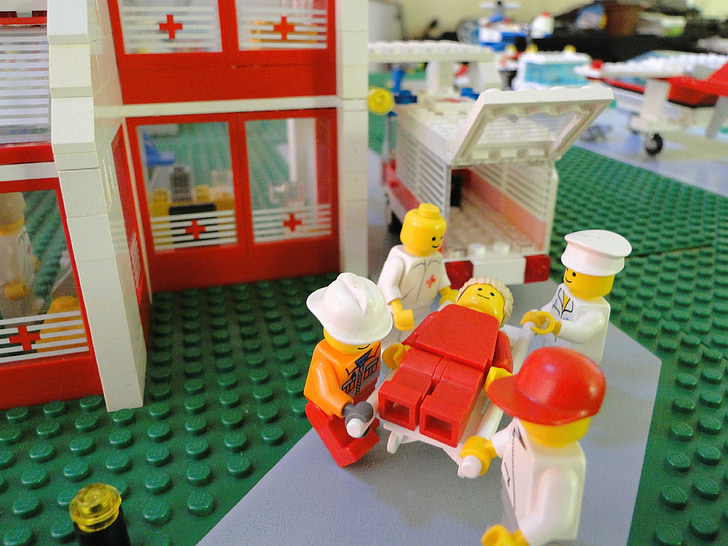 LEGO, postavy, zdravotník, Měj se, dodávky, nemoc, legobau