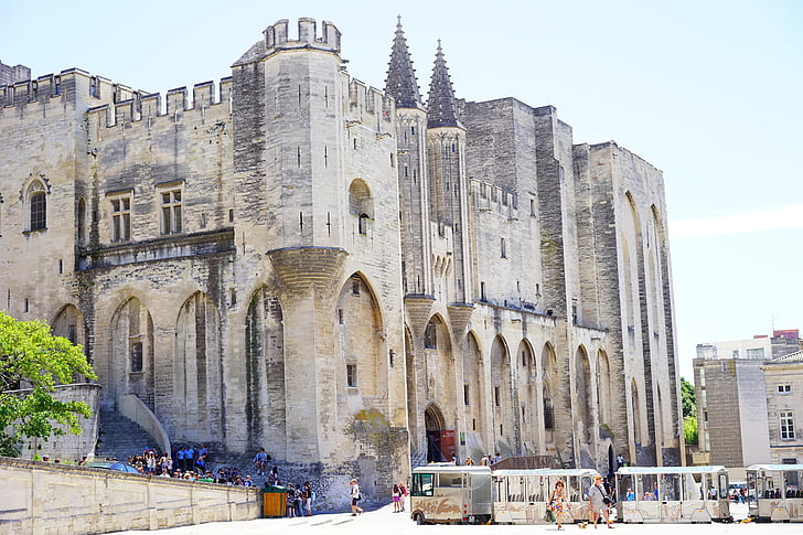 Palais des papes, turisme, bygning, om indførelse af, imponerende, enorme, Avignon