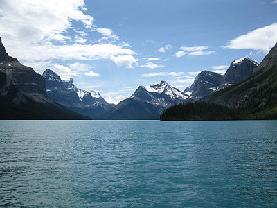 湖, ジャスパー, カナダ, 自然, 山, 山, 風光明媚です