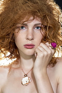 Μόδα, Κοσμήματα, μαλλιά, κόκκινο, Σέξι, μοντέλο, φωτογραφία προϊόντος