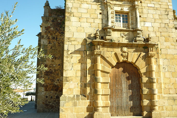 Inicio, Iglesia, fachada, Templo de, entrada, granito, Torremayor