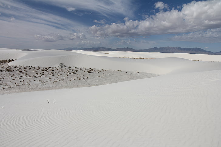 dune, large, sable, nuages, reste, paysage, nature