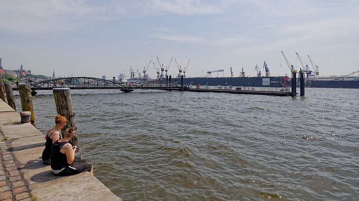 hamn, Hamburg, Tyskland, arkitektur, Hanseatic stad