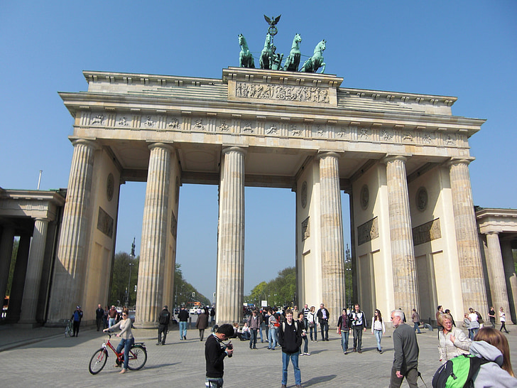Brandenburger Tor, Berlin, firspannet, bygge, landemerke