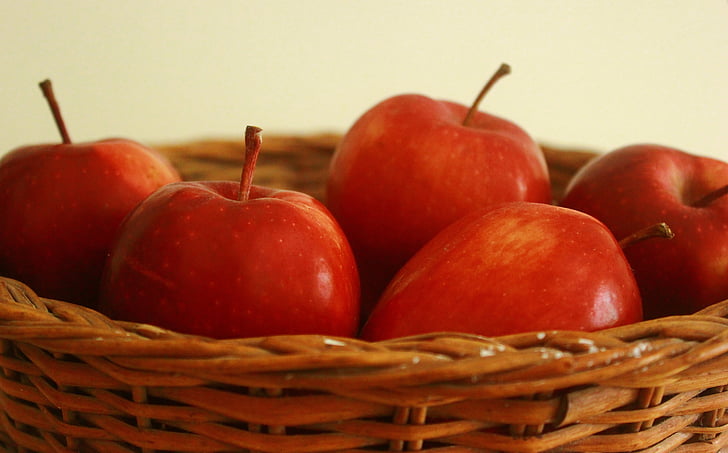 jabolko, košara, rdeča, sadje, hrane, jabolko - sadje, svežina