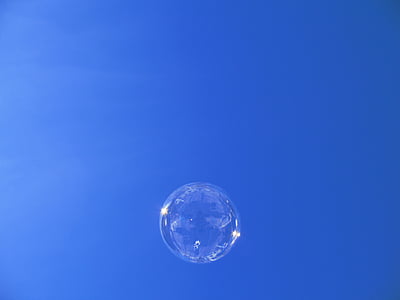 boble, himmelen, blå