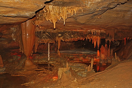 Dziļajā, Tennessee, aizliegtajiem dobumos, stalagmītiem, stalactites, stalagmite, ģeoloģija