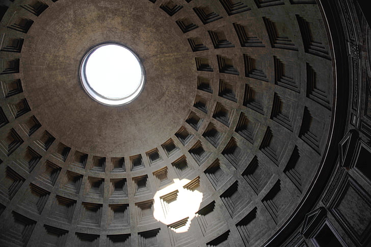 pantheon, ceiling, rome, italy, architecture