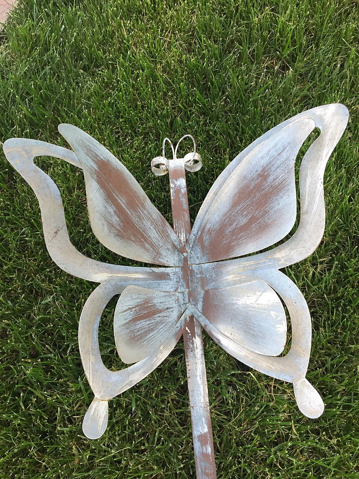 borboleta, natureza, metal, escultura, projeto