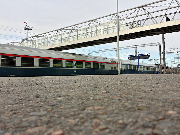 tågstation, järnvägsstation, Åbo, Åbo, Finland, tåg, Bridge