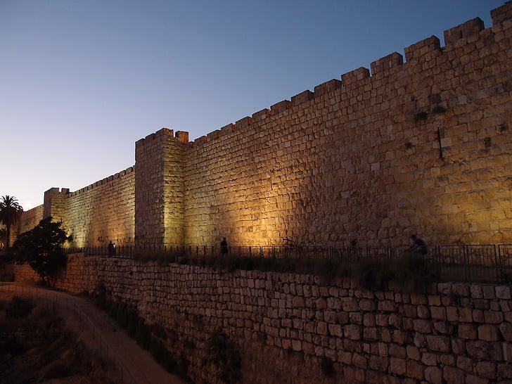 pared, Jerusalén, Israel, casco antiguo, cielo, antigua, judía