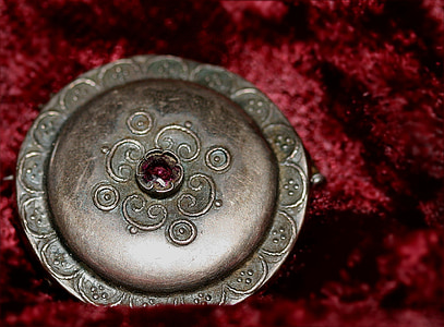 Mücevherat ve mucevherler, Garnet, Broş, eski, Gümüş, hakkında, nostaljik