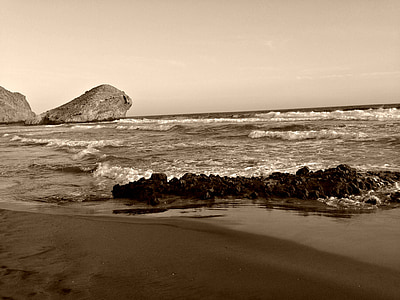 Mar, los cabos, cap de gata, posta de sol, platja, natura, Costa