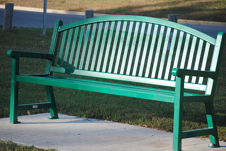 bench, green, park, nature, summer, outdoor, sitting