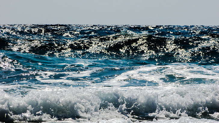 wave, sea, sunlight, blue, nature, light, backgrounds