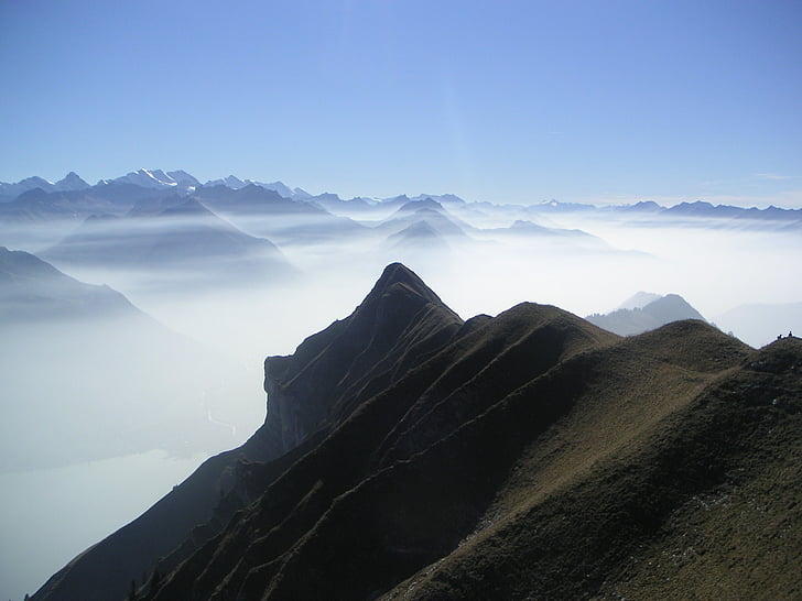 sunkiau, kalnai, Berno oberland, Šveicarija, vasaros, žygiai pėsčiomis, Kalnų pėsčiomis