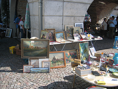 mercat de puces, pintura, navegar, imatges, estructura de fotografia, brossa, vell