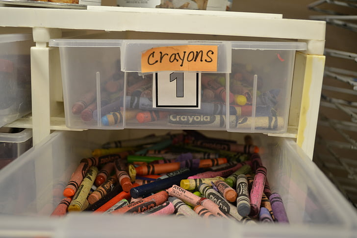 crayons, drawer, children, drawing, stationery, color, assortment