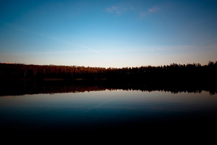 Foto, Lago, salida del sol, agua, reflexión, naturaleza, puesta de sol
