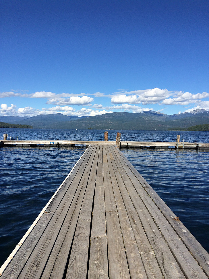 Dock, letné, jazero, Príroda, Cestovanie, Príroda, Sky