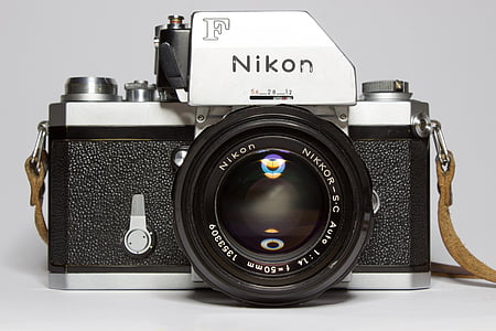 Nikon, analóg, kamera, lencse, Fénykép, retro, fotózás