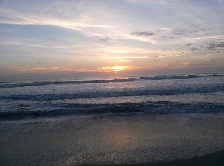 západ slnka, Sunrise, ráno, more, Beach, Dovolenka, letné