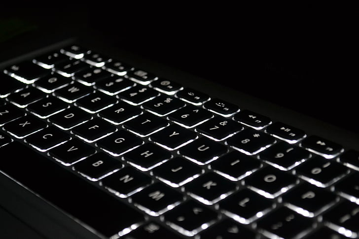 keyboard, apple, macbook, pro, light, white, black