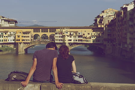 Florença, Itália, pessoas, casal, amor, romance, romântico
