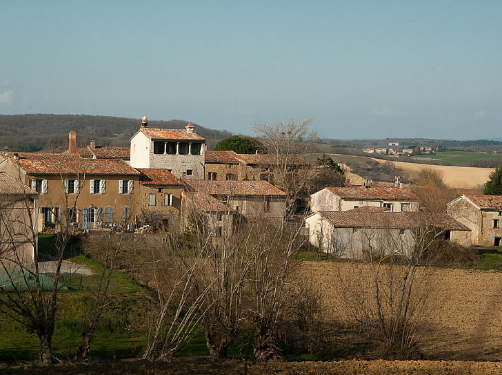 france, lala, village, tiled roofs, hills, south of france
