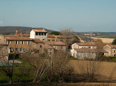 france, lala, village, tiled roofs, hills, south of france