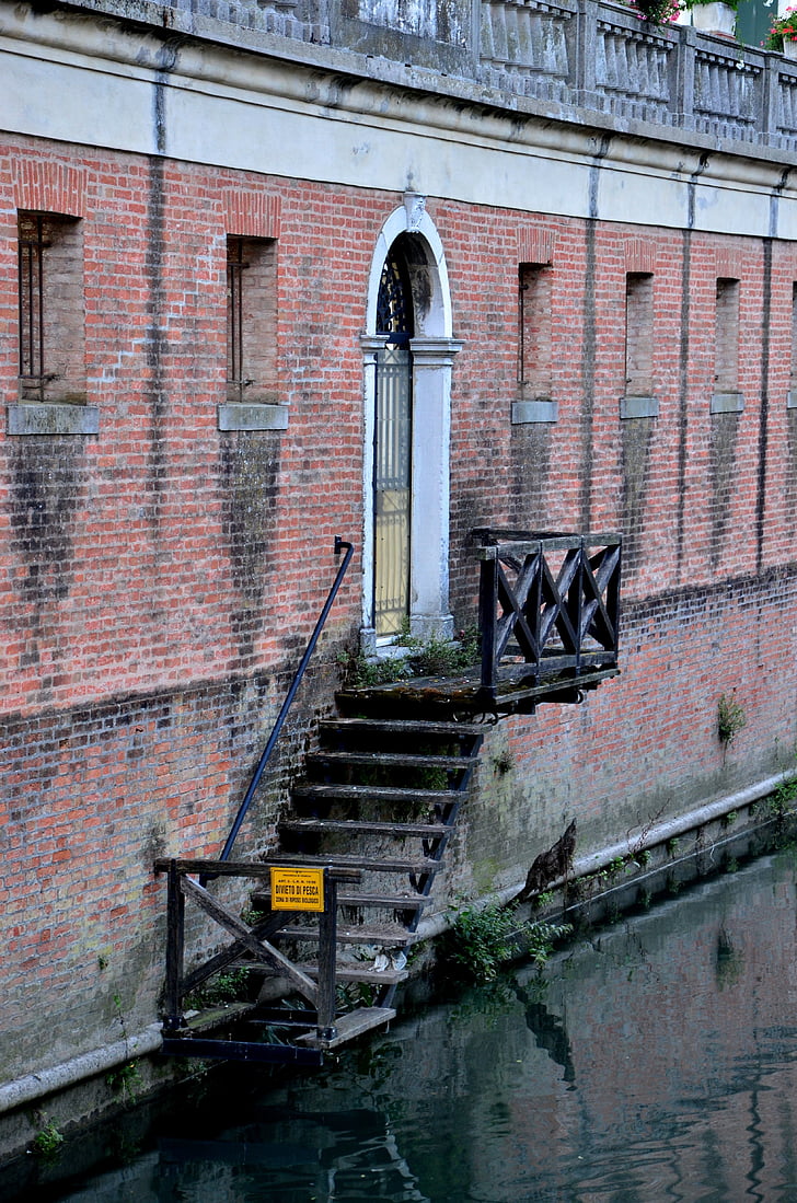 portogruaro, italy, channel, canal, architecture, water