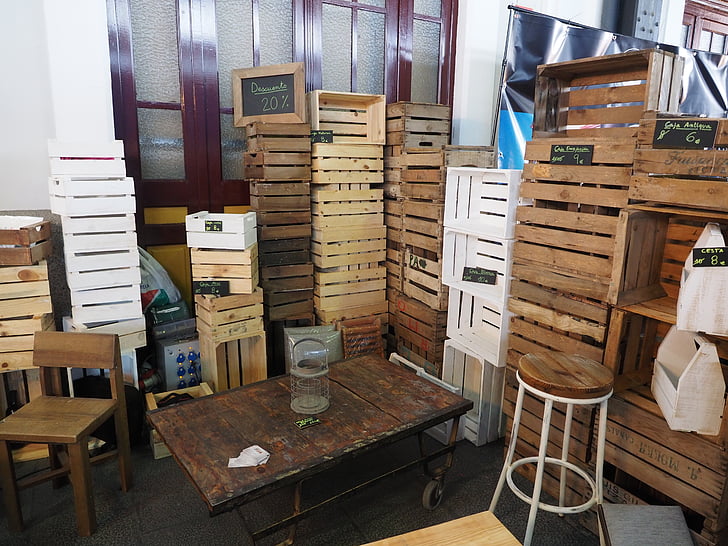 tabla, silla, acera, caja, madera, almacenamiento de información