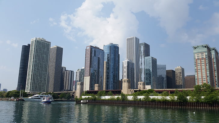 Chicago, arhitektūra, pilsēta, cilvēki un kultūra, siluets, ēka, centrs