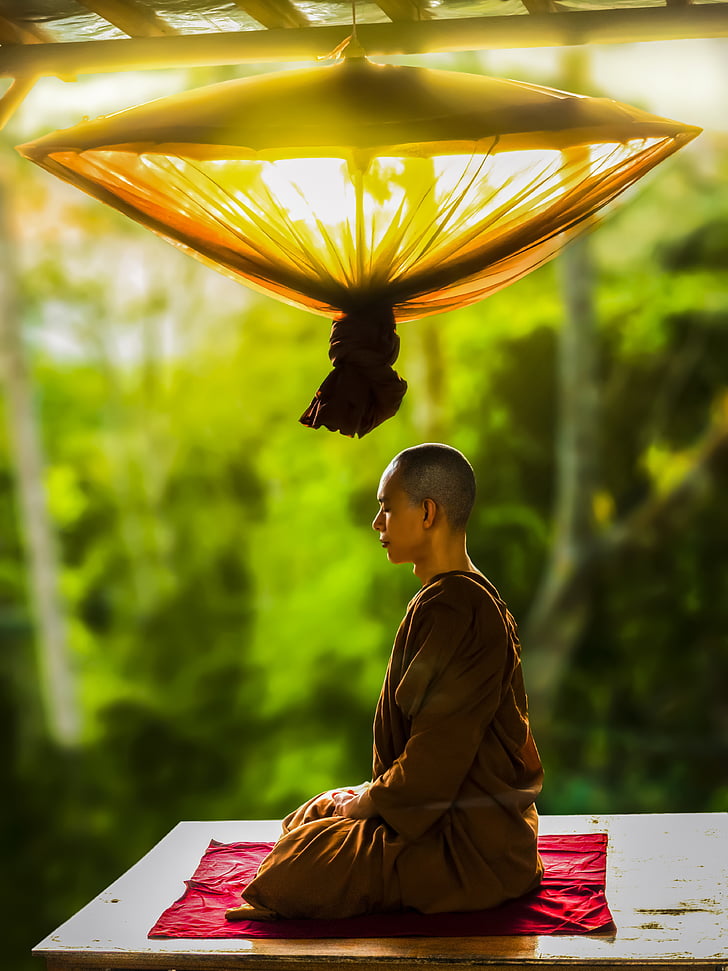 THERAVADA Budisms, Monks, meditējot, Meditācija, reliģija, Budisms, kultūra