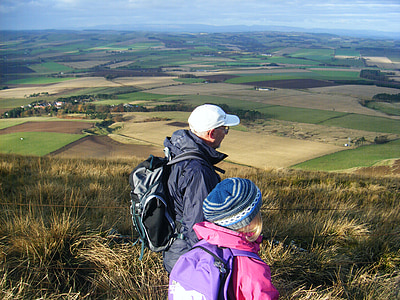 Skottland, Hills, fjällvandringen, skotska hills, vandring, vandring, Panorama
