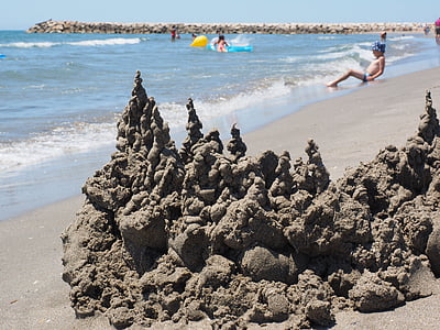 Castle, sandburg, Sea, Beach, ujuda, Holiday, klecker castle