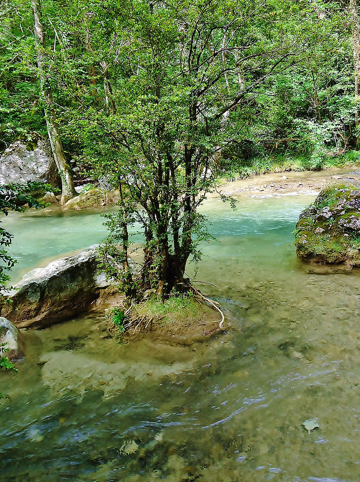 Drôme, Gorges, fall i druise, elven, vann, natur, gjeldende