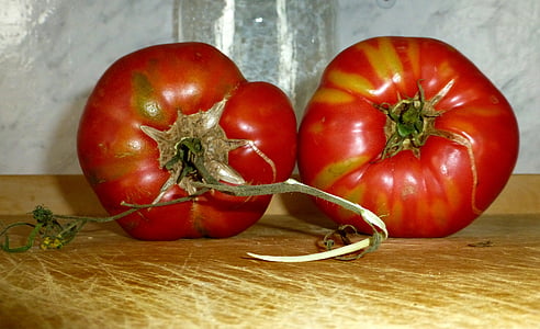 tomater, rød, gamle rekke, grønnsaker, kjøkken